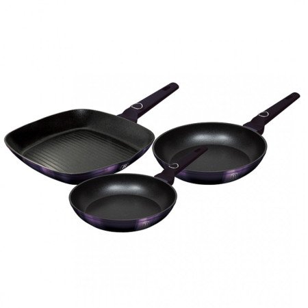 3 TITANO KEPTUVIŲ RINKINYS BERLINGER HAUS BH-7104-Keptuvių rinkiniai BerlingerHaus-Keptuvės BerlingerHaus-internetu-gera-kaina